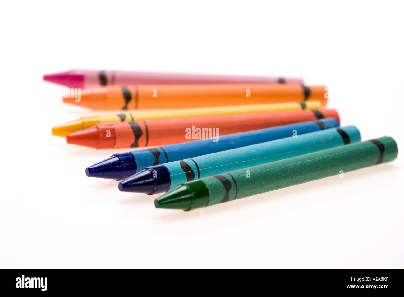 Multi colored crayons, unwrapped, no wrappers, isolated on white with copy  space. Great for web page, signage background, flyers and more Stock Photo  - Alamy