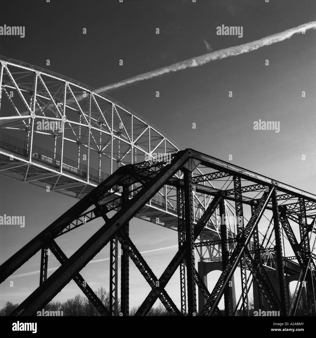 Sault Ste. Marie in winter Stock Photo