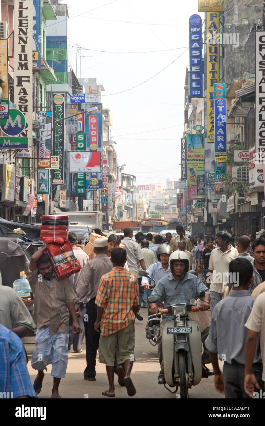 Crowded street of The Pettah Colombo Sri Lanka Stock Photo