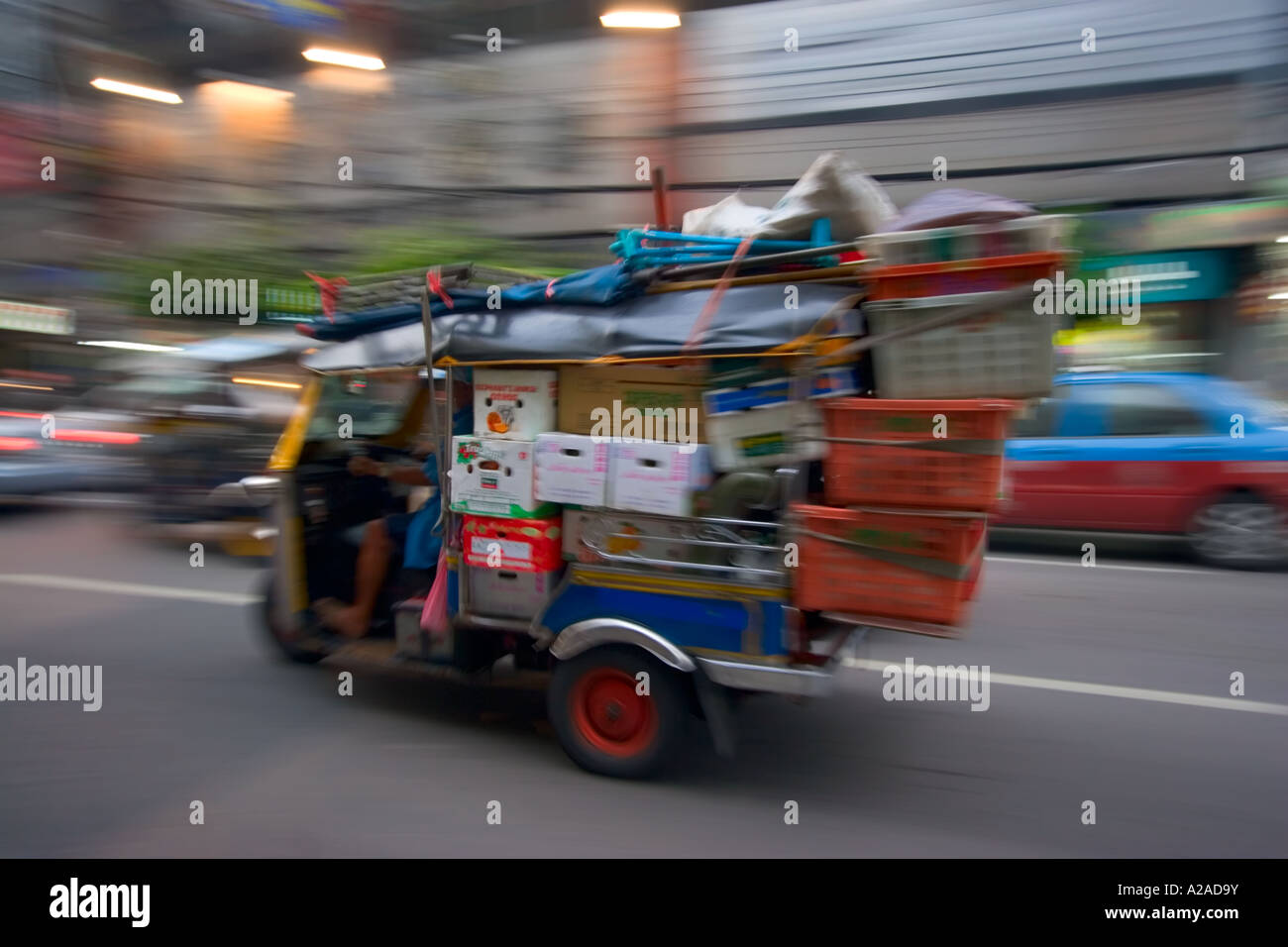 Overloaded Transport in Bangkok Stock Photo