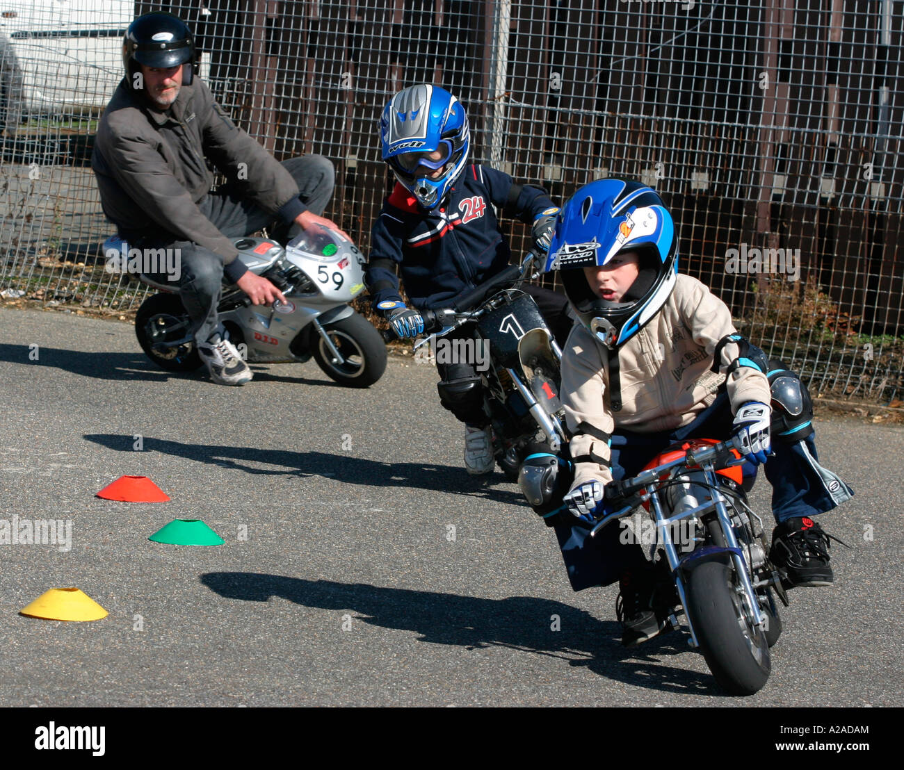 Mini Moto Club Downside Middle school Newport Isle of Wight UK England  Great Britain Stock Photo - Alamy
