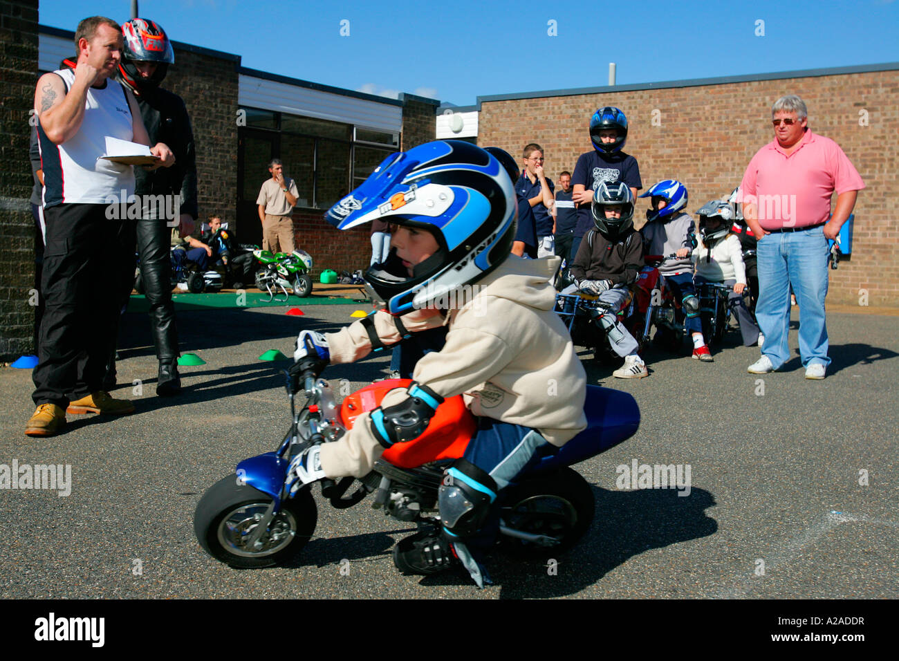 Mini Moto Club Downside Middle school Newport Isle of Wight UK England  Great Britain Stock Photo - Alamy