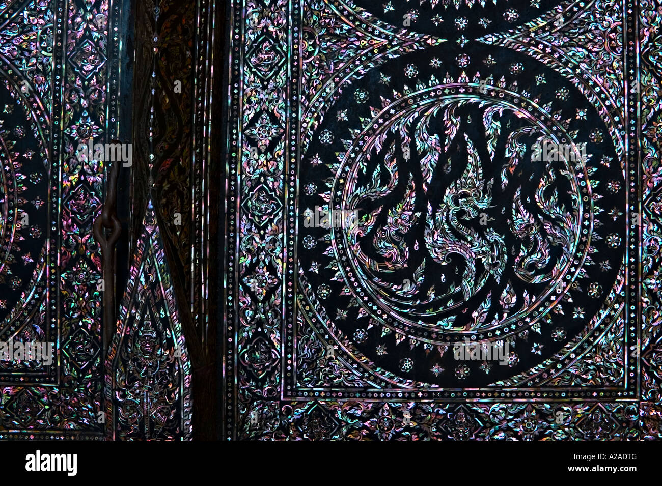 Mother-of-Pearl inlay of dragon Stock Photo