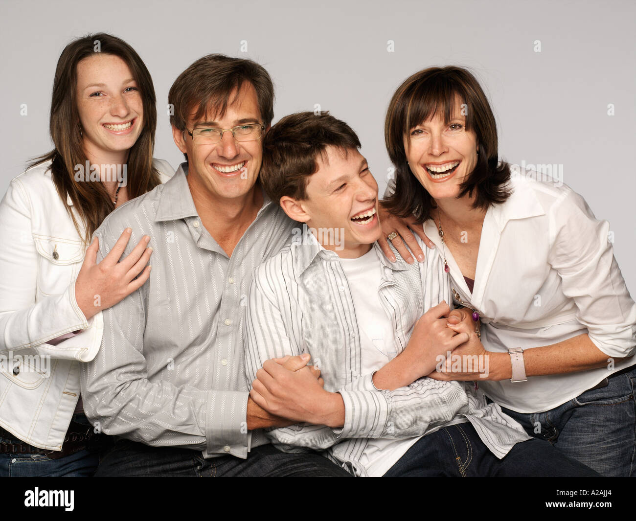 Family portrait in studio Stock Photo