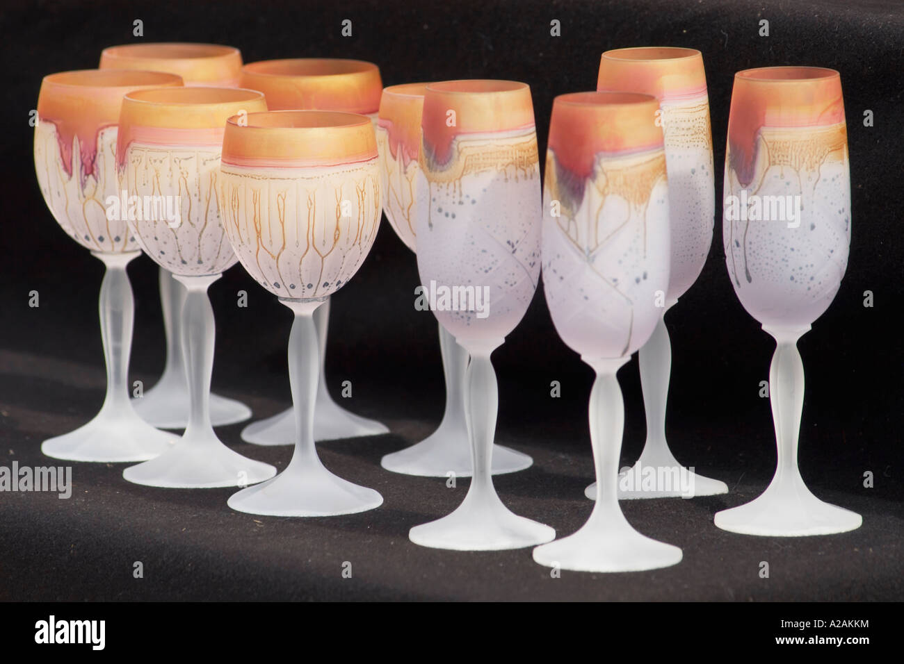 Jerusalem glass goblets on display at the May bank holiday market in St