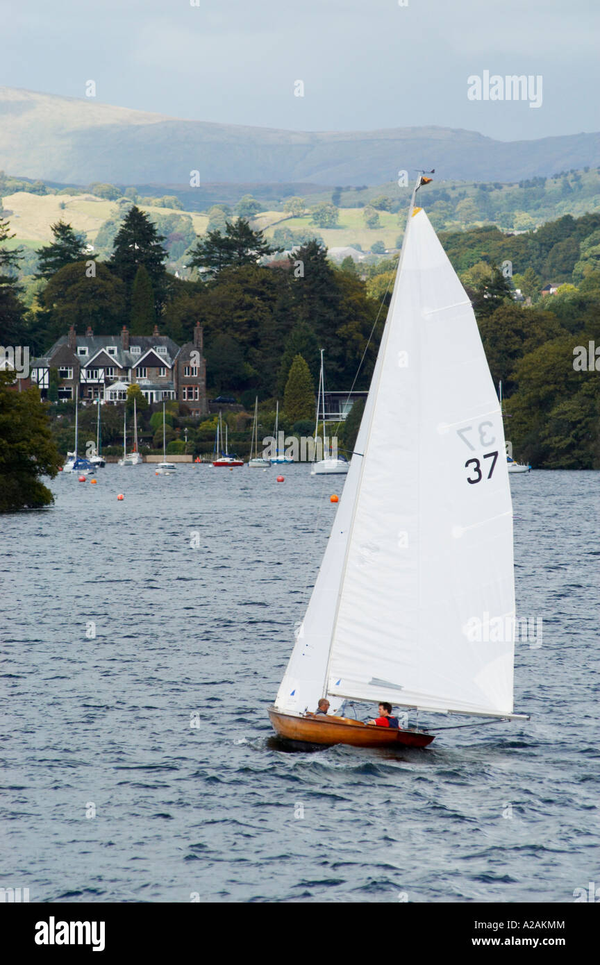 Dinghy sailing Lake Windermere Stock Photo Alamy