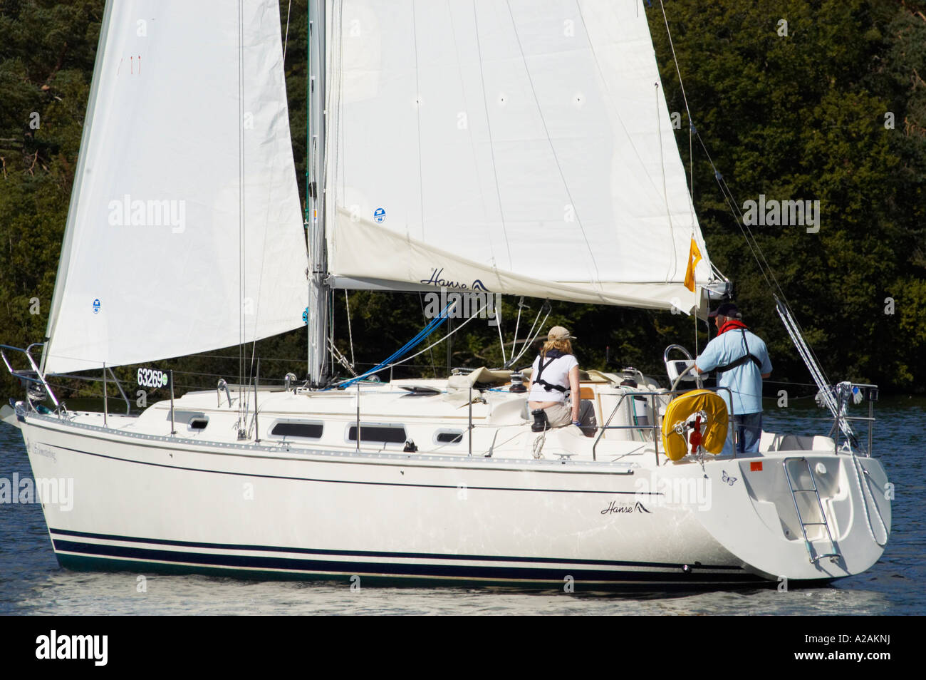 Sailing on Lake Windermere Stock Photo Alamy
