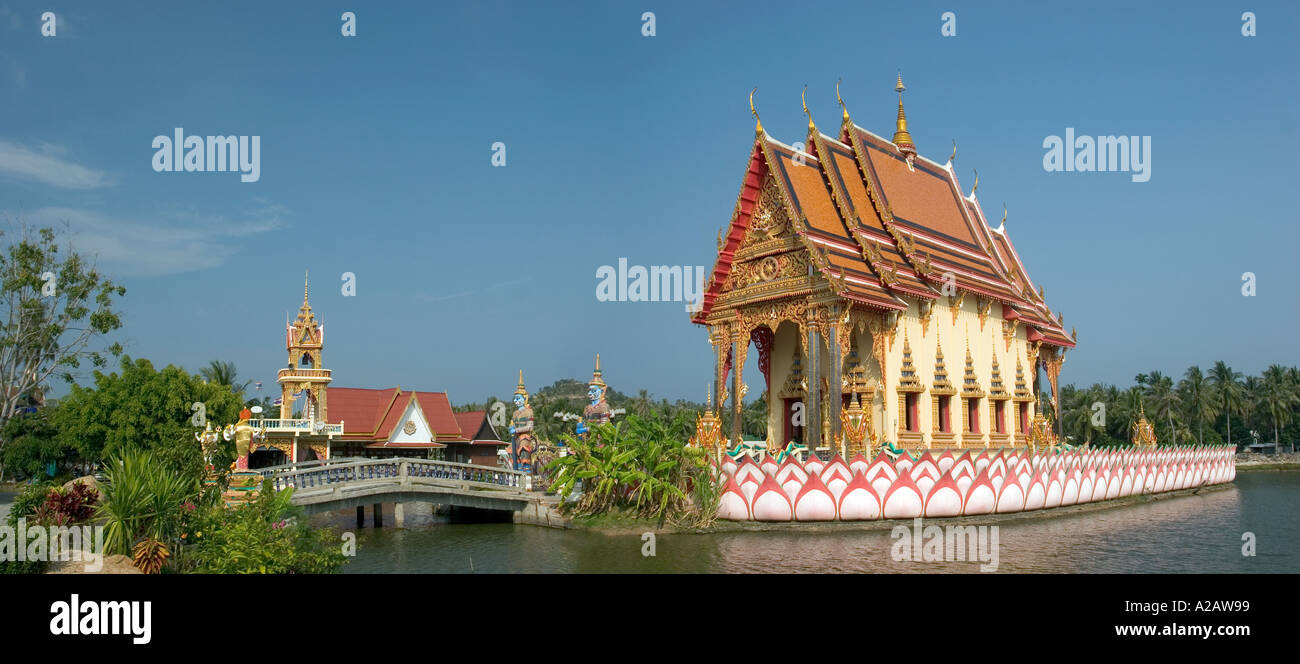 Thailand Ko Samui Religion Buddhism Wat Nuan Naram panoramic Stock Photo