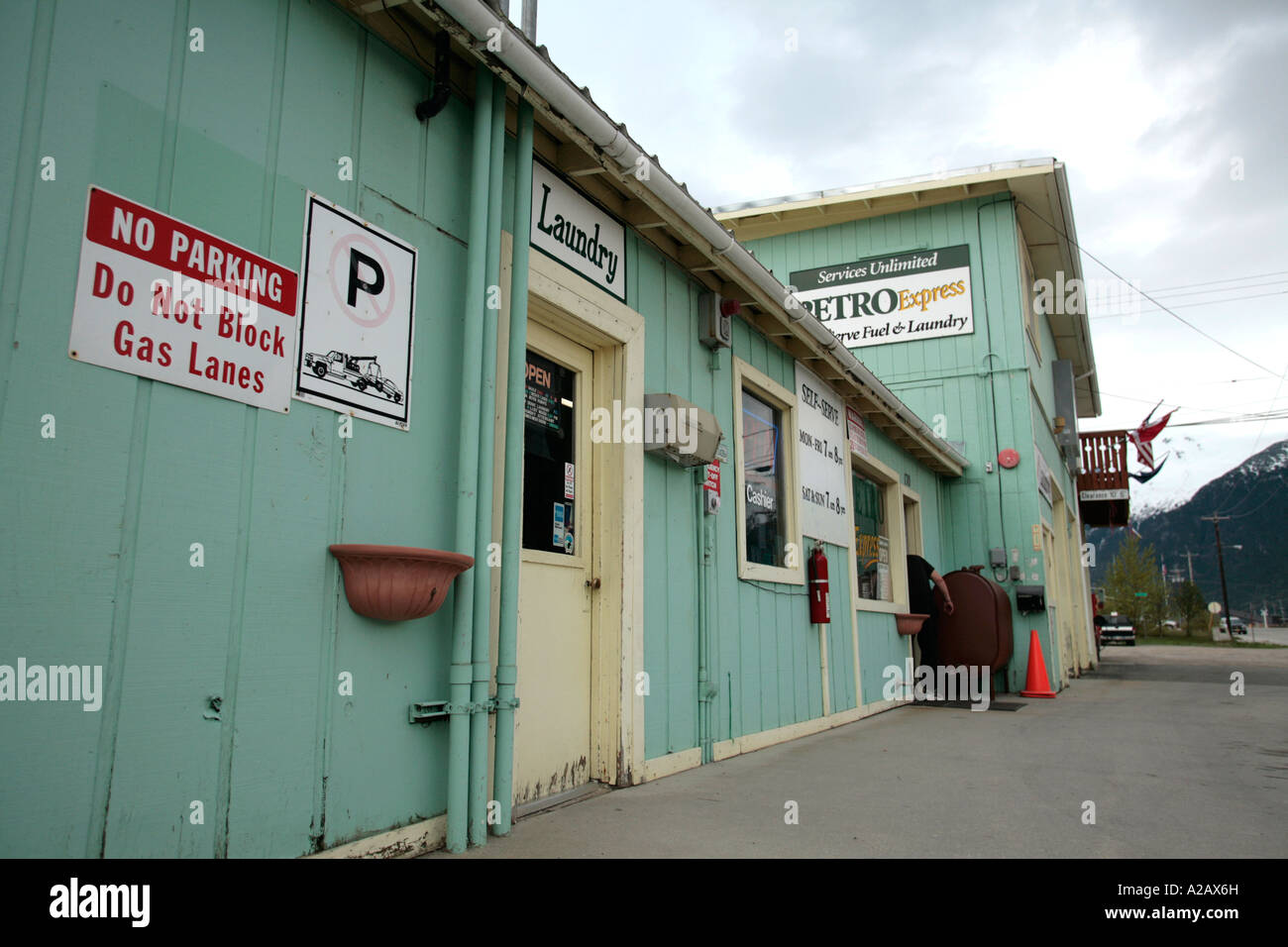 Skagway laundromat, Alaska Stock Photo Alamy