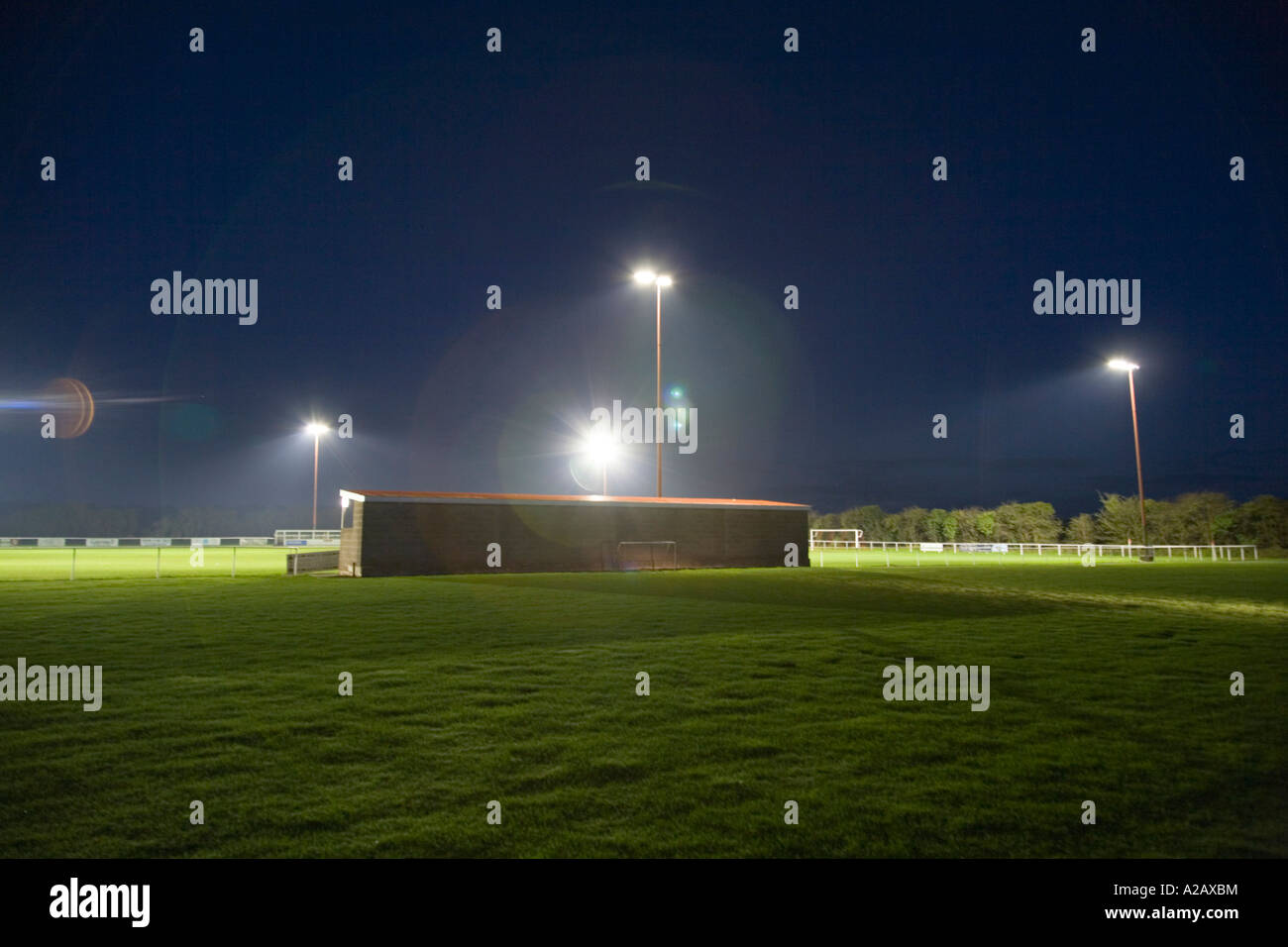 The Long Lane ground of Ringwood Town FC at night Stock Photo Alamy