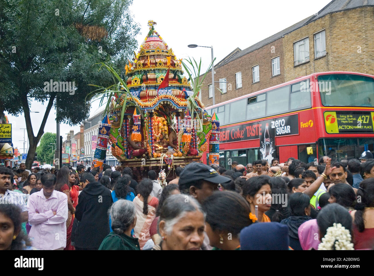 The Chariot from the Sri Kanaga Thurkai Amman Temple the annual Chariot Festival West Ealing London Stock Photo