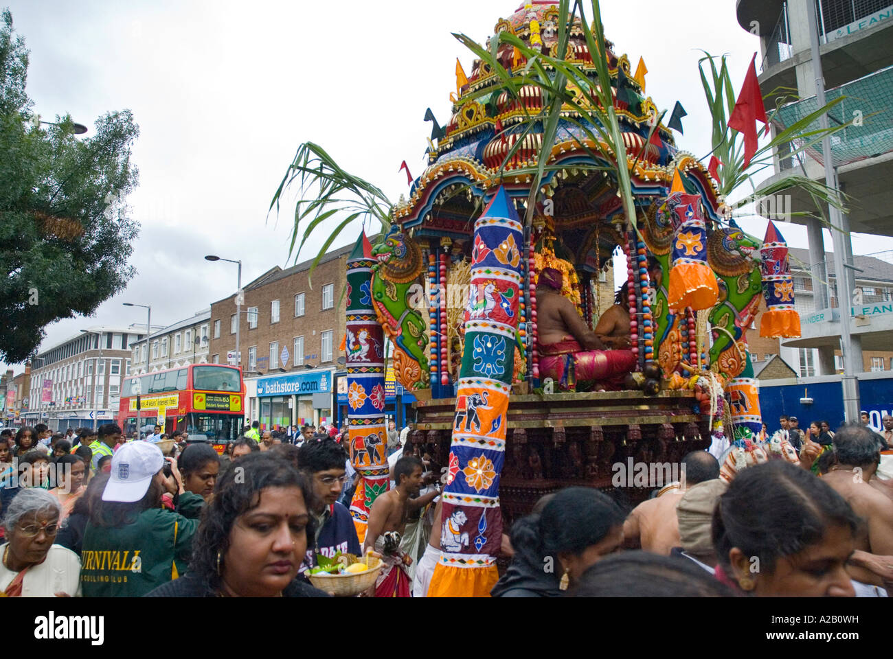 The Charriot from the Sri Kanaga Thurkai Amman Temple the annual Chariot Festival West Ealing London Stock Photo
