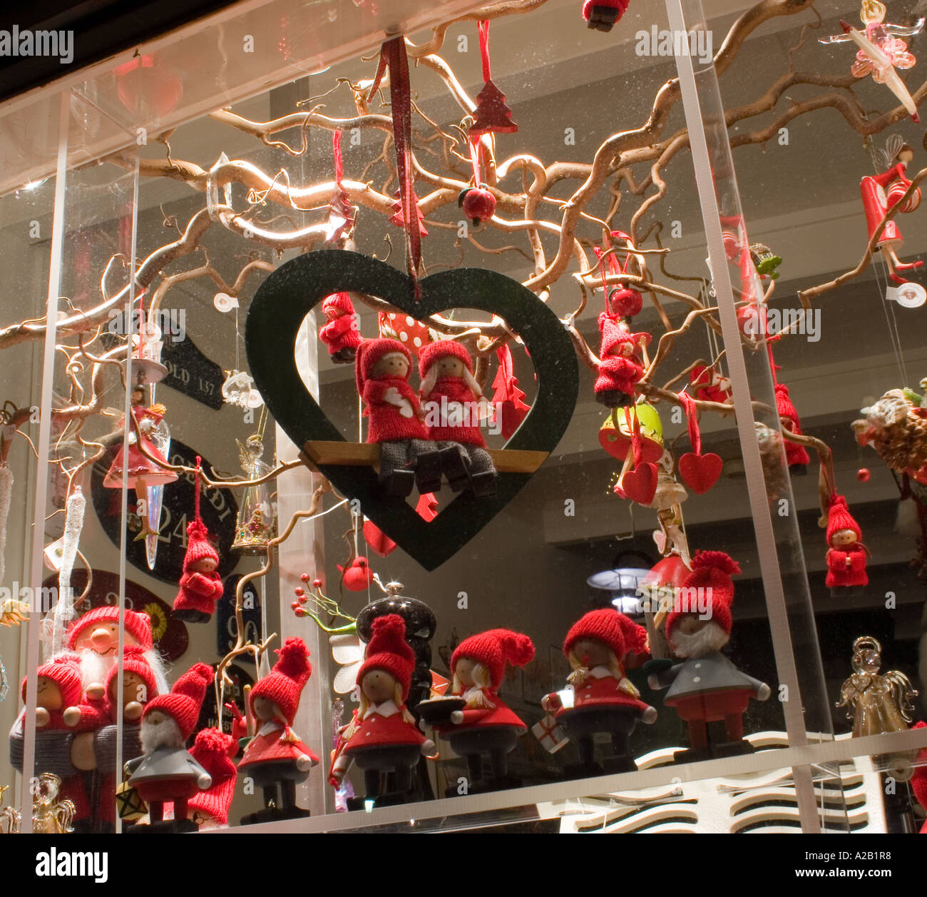 Christmas Decorations in Shop Window, Reykjavik Iceland Stock Photo Alamy