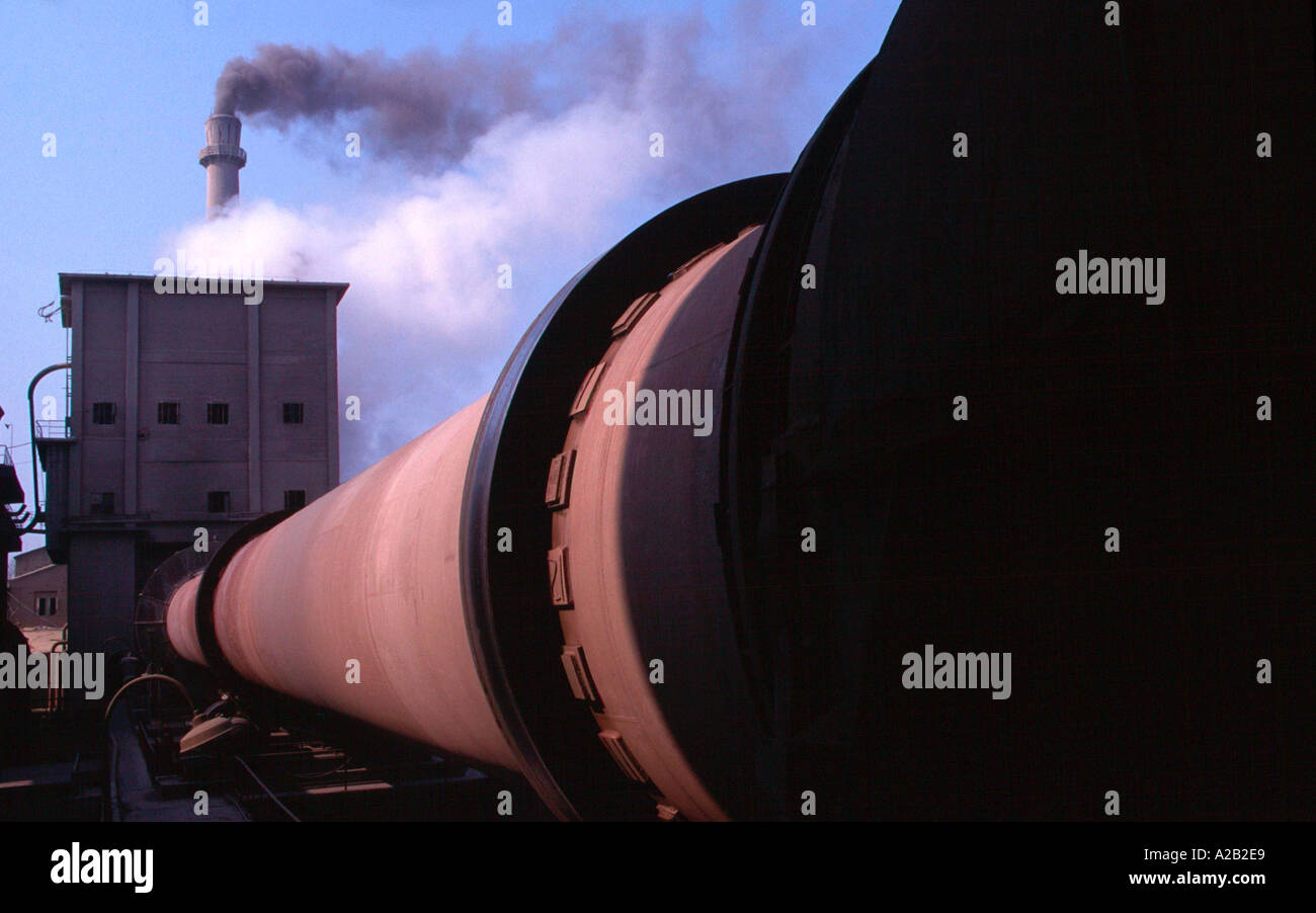 Cement kiln in NE China Stock Photo Alamy