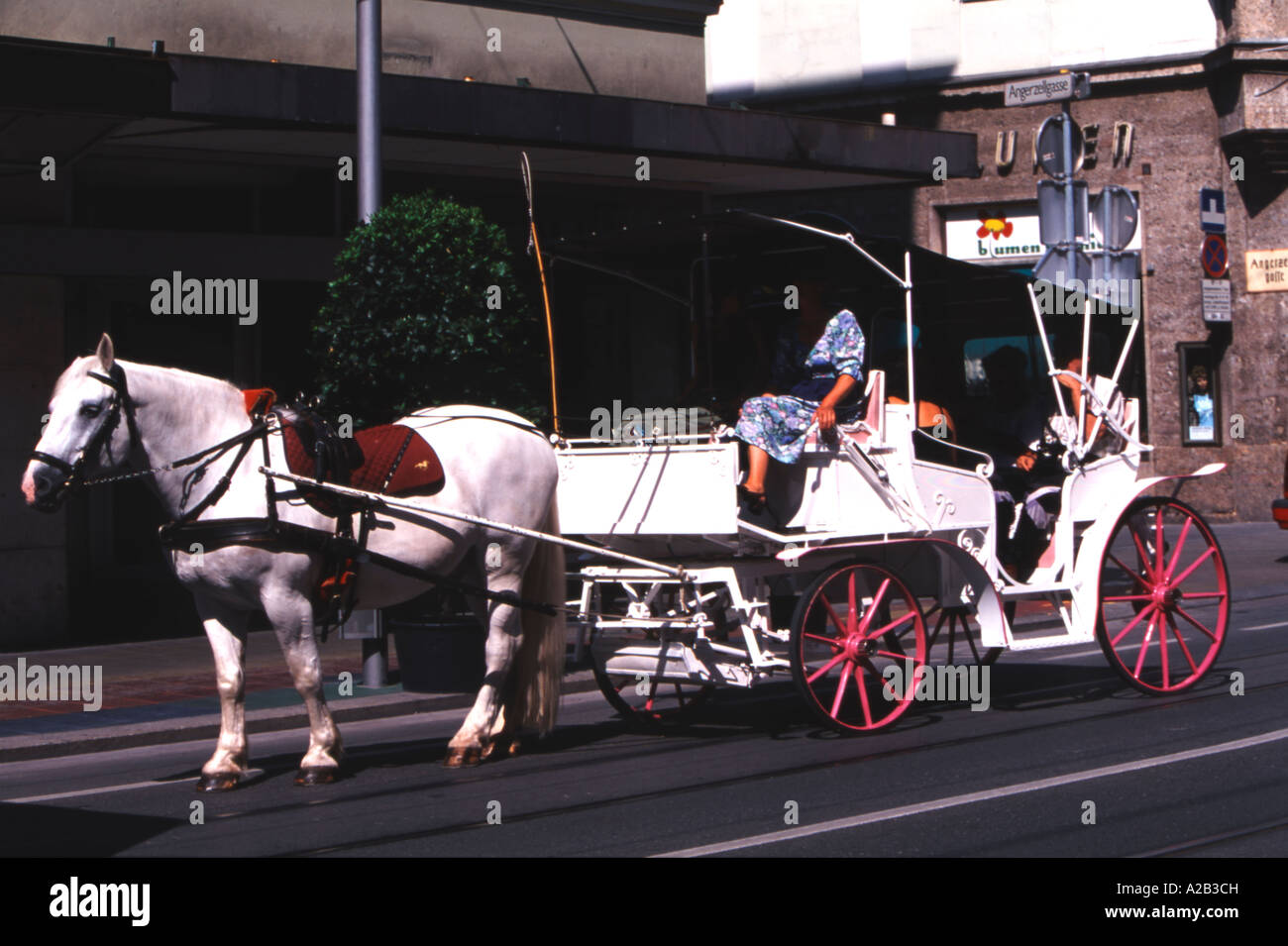 Horsedrawn carriage  Innsbruck Austria Stock Photo