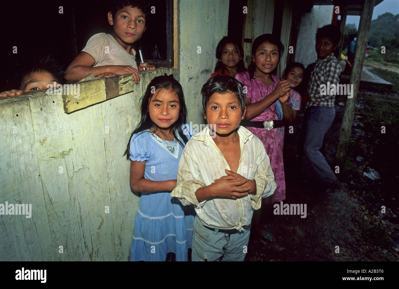 Pupils in tzicau chiapas mexico stock image