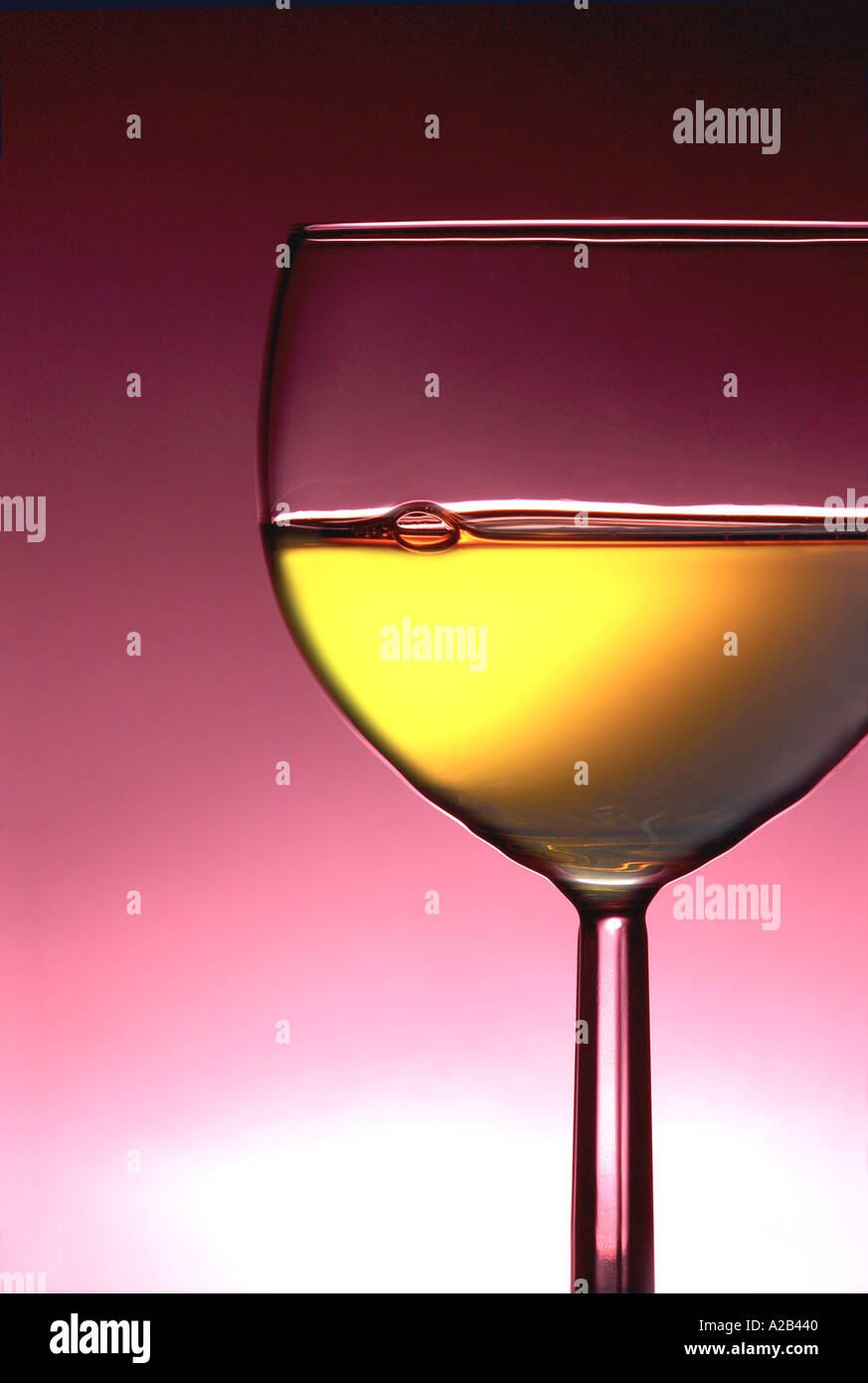 Wine Glass Detail With Bubble Stock Photo