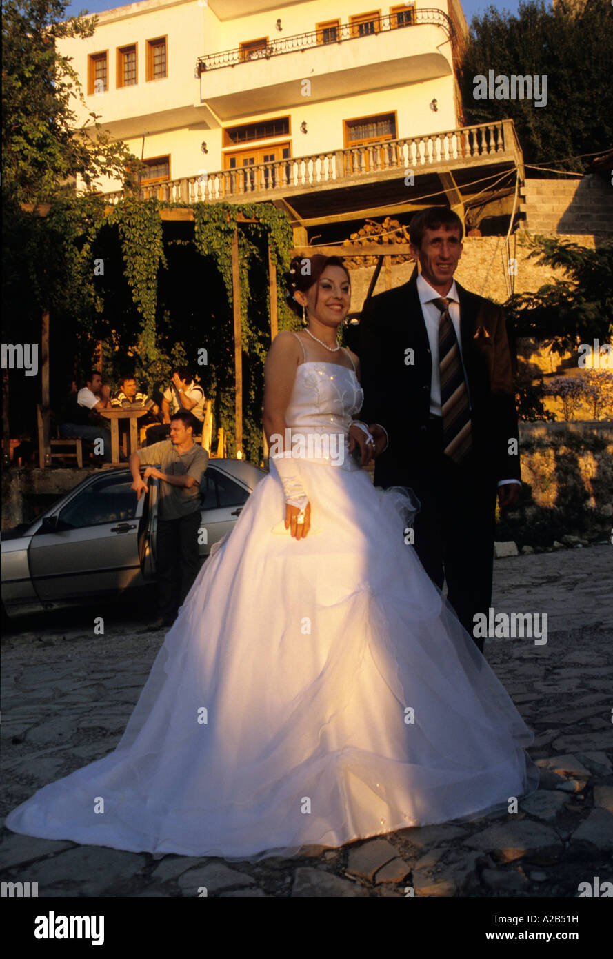 Newly weds in Kruje Albania Stock Photo