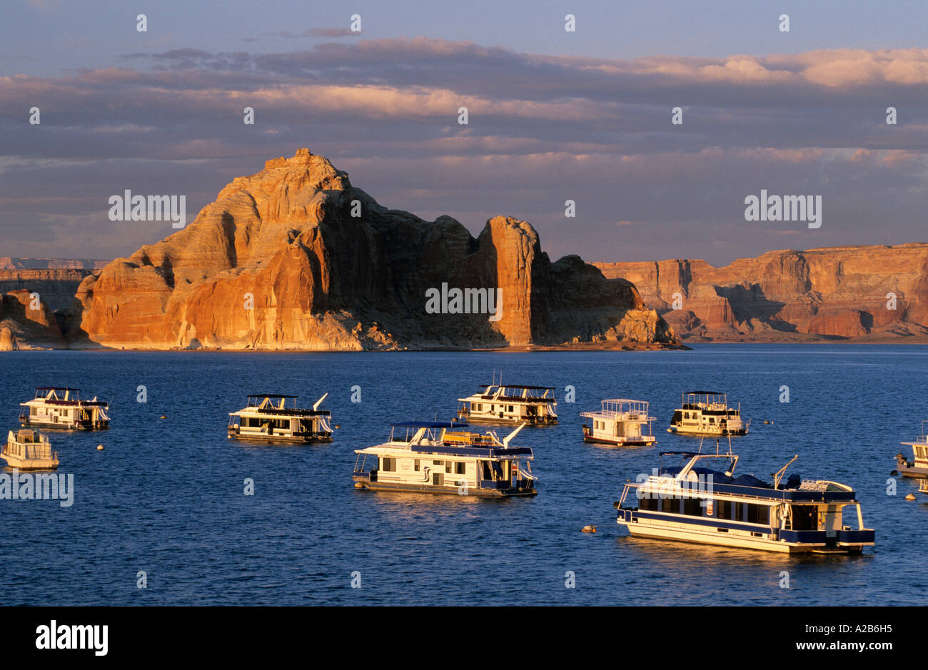 USA Arizona Lake Powell Page houseboats Stock Photo Alamy