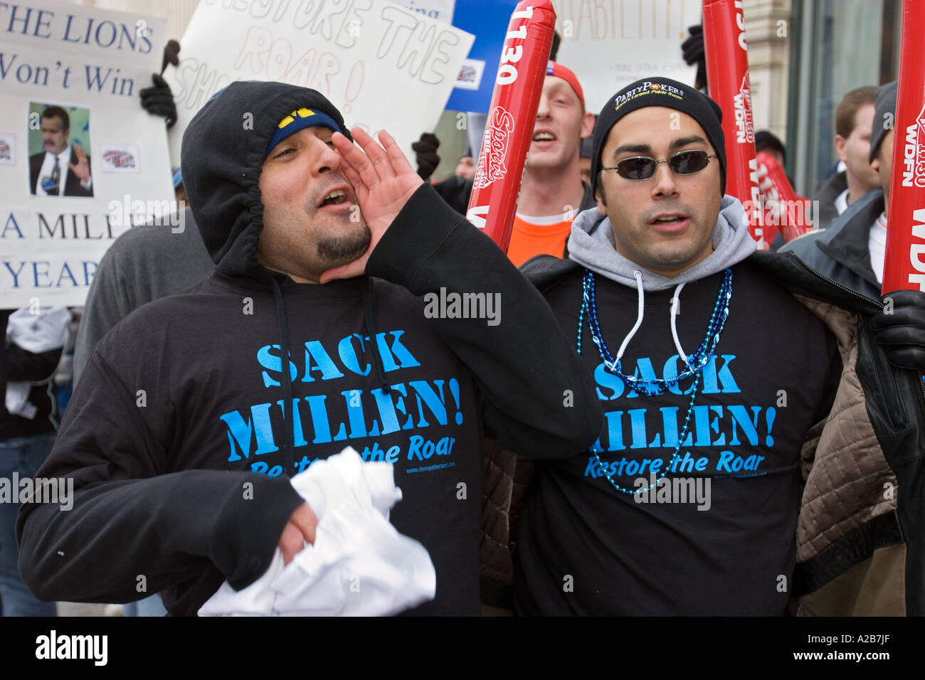Fans Protest Detroit Lions Losing Record Stock Photo