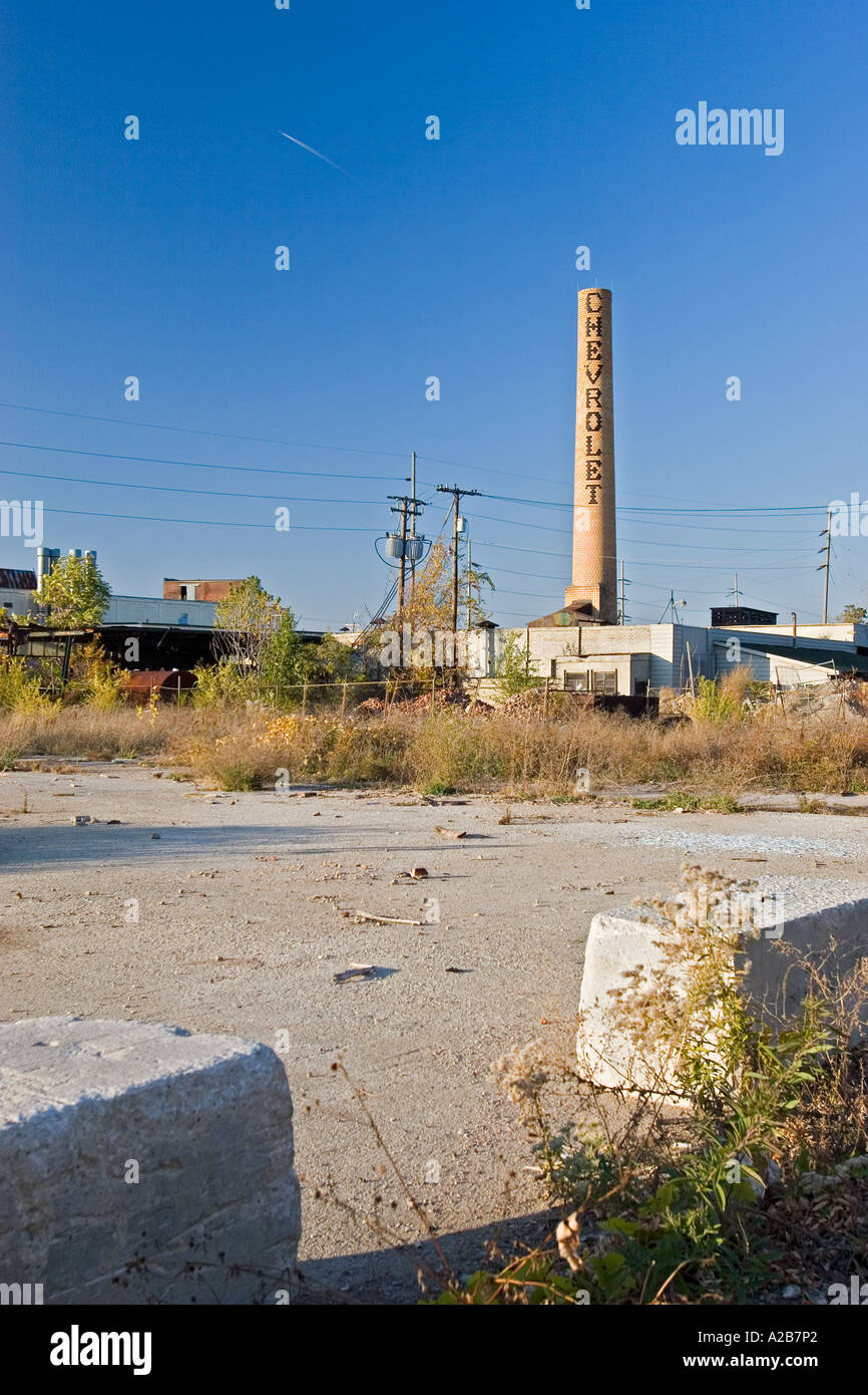 Toledo Ohio An empty parking lot at a long abandoned Chevrolet plant