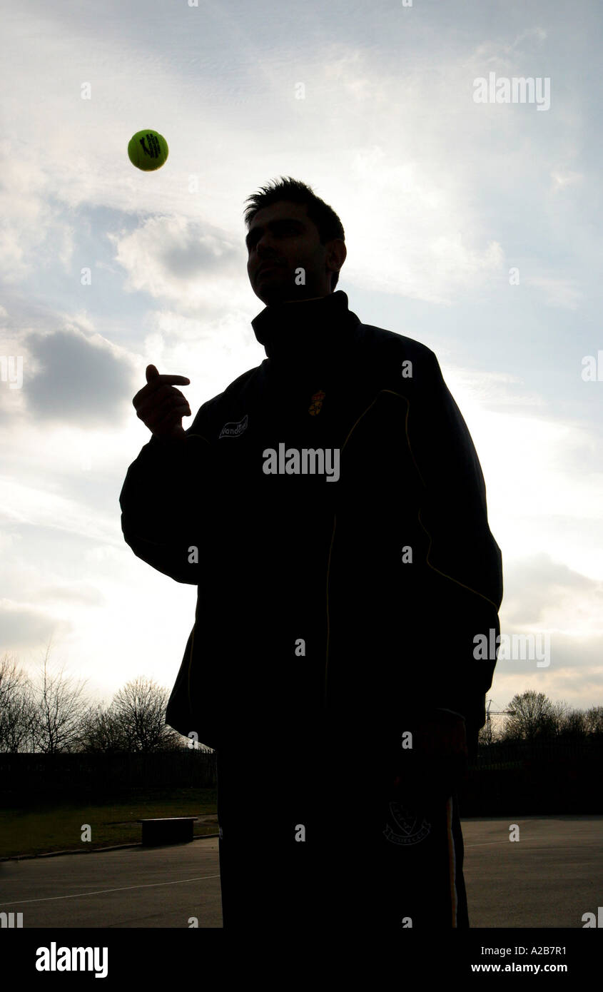 Sportsman with ball Stock Photo