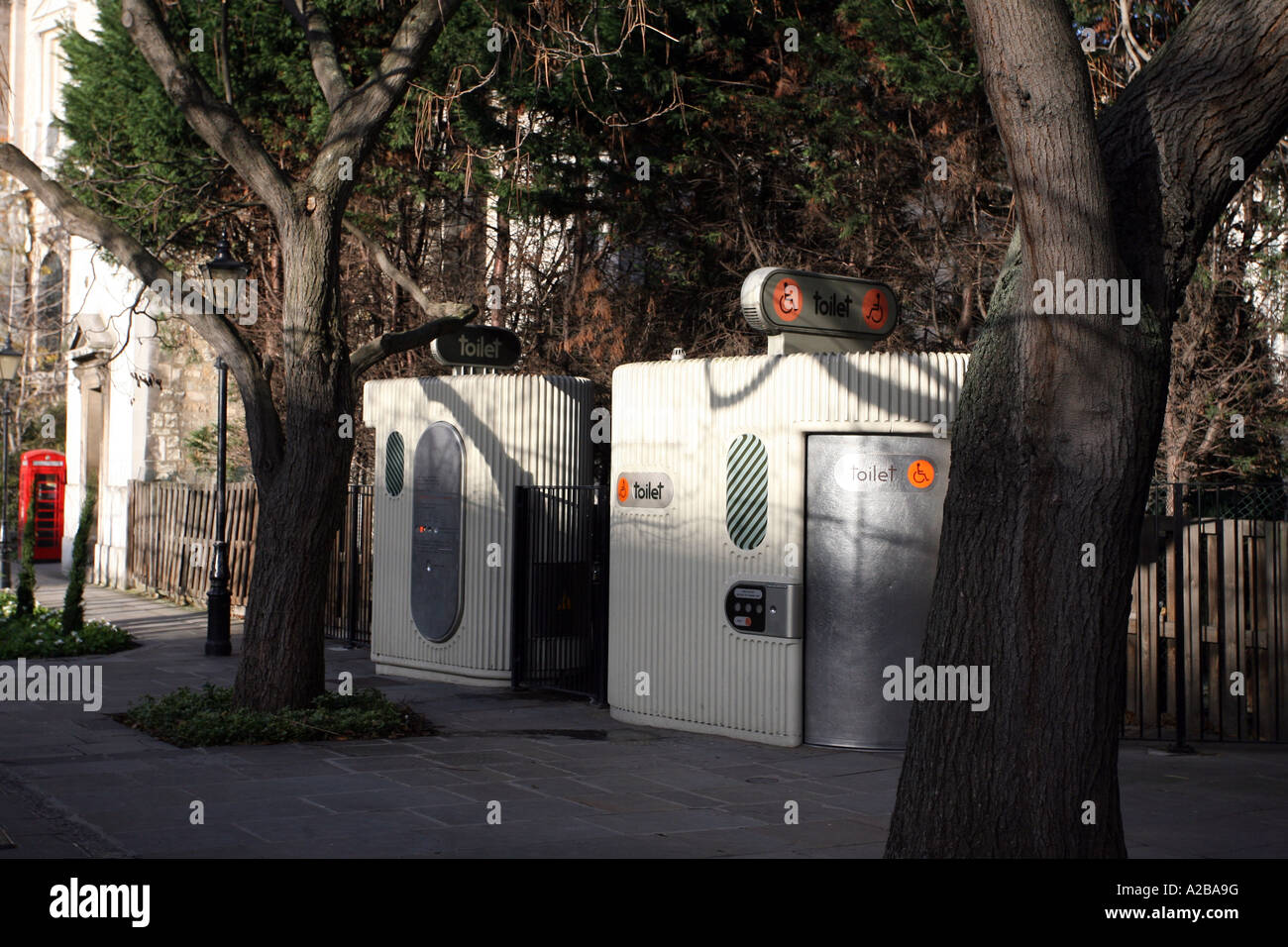 Public Pay Toilets on a street in London England UK Stock Photo Alamy