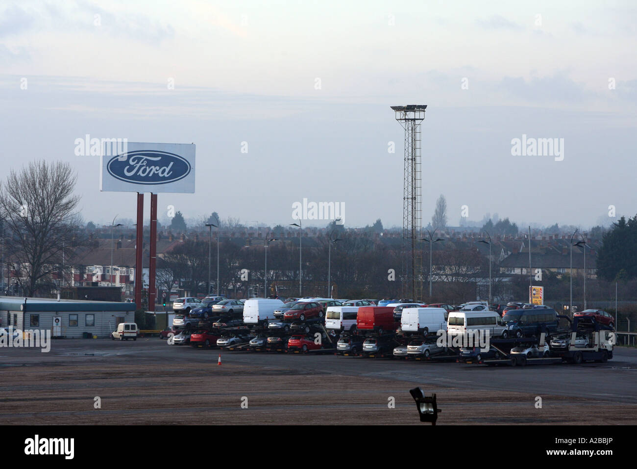 Empty Ford works car park East London UK Stock Photo Alamy