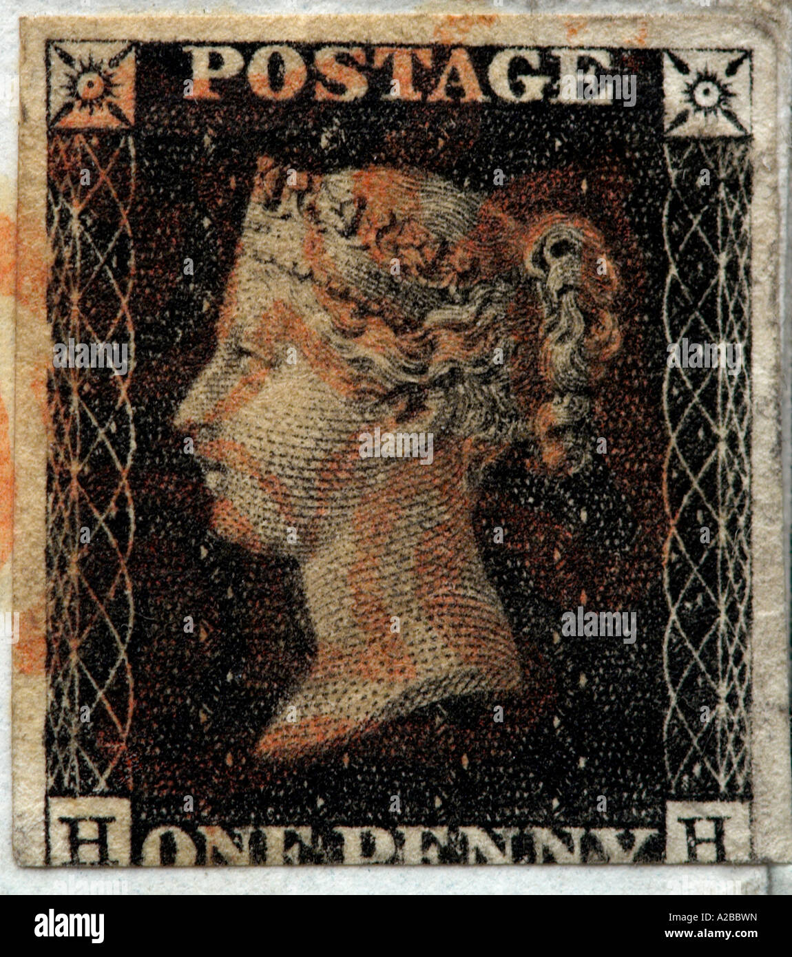 Penny Black Stamp 1840 Stock Photo