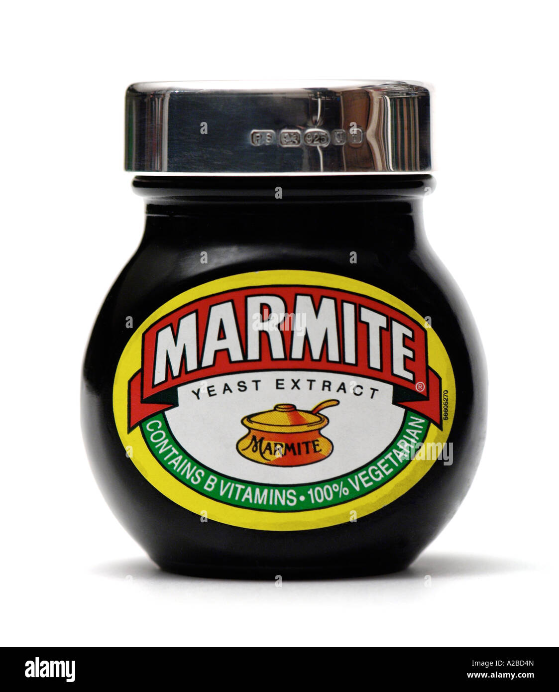 Marmite Jar with Solid Silver Top for Editorial Purposes Only Stock Photo
