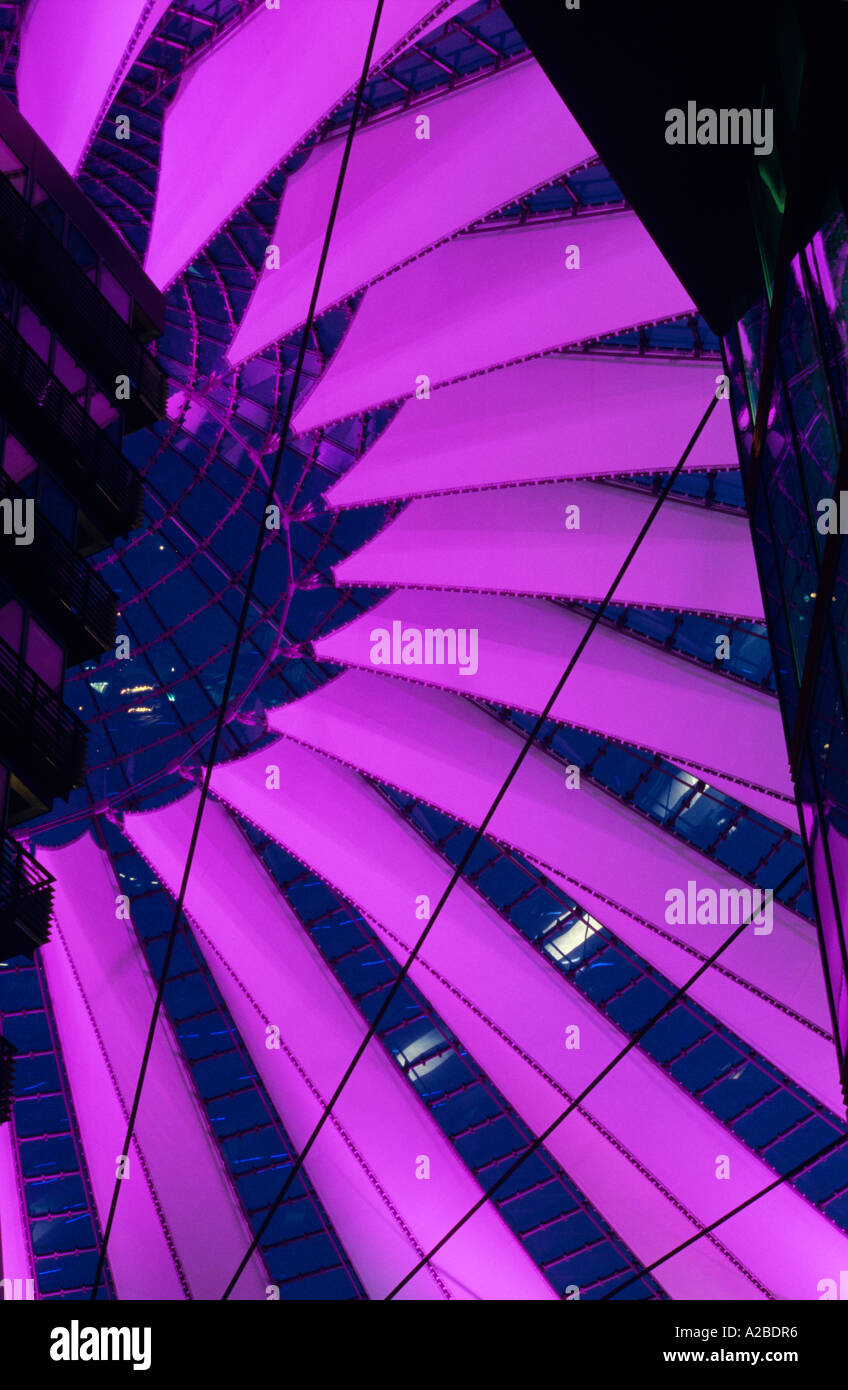 View of the cupola structure at the Sony Center designed by Helmut Jahn