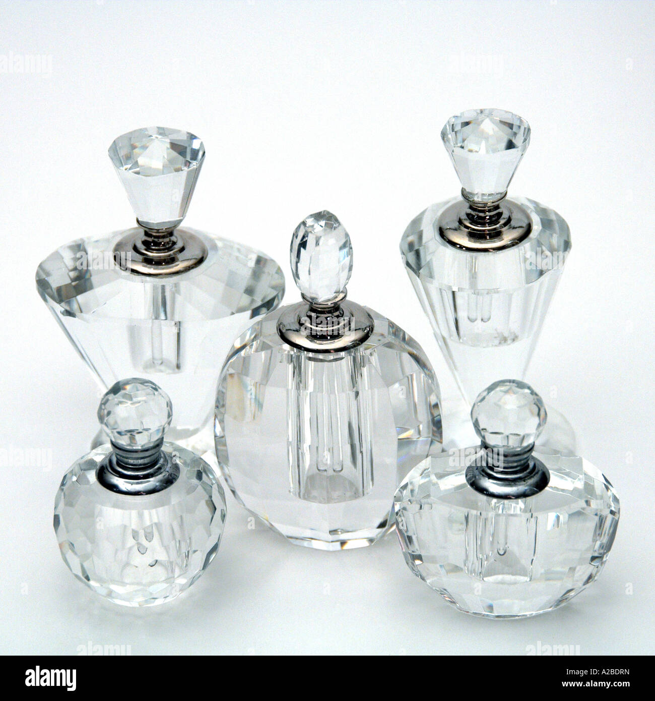 Modern Art Deco Style Perfume Bottles Stock Photo
