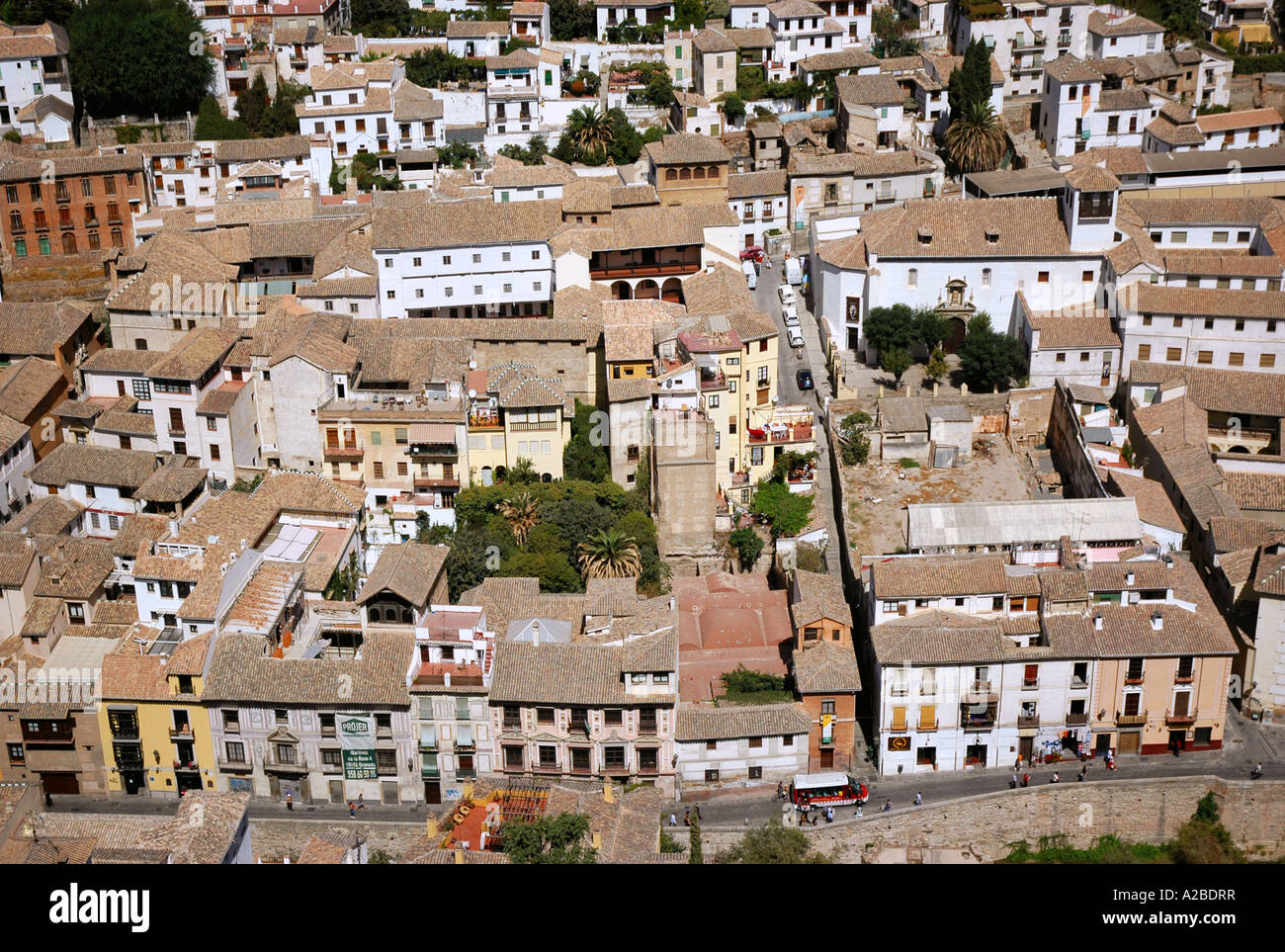 Panoramic view of Granada Andalusia Andalucía España Spain Iberia Europe Stock Photo