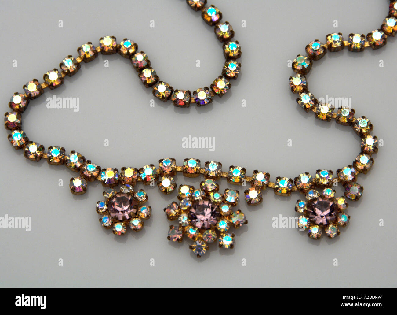 Paste Rhinestone Necklace 1930s Stock Photo - Alamy