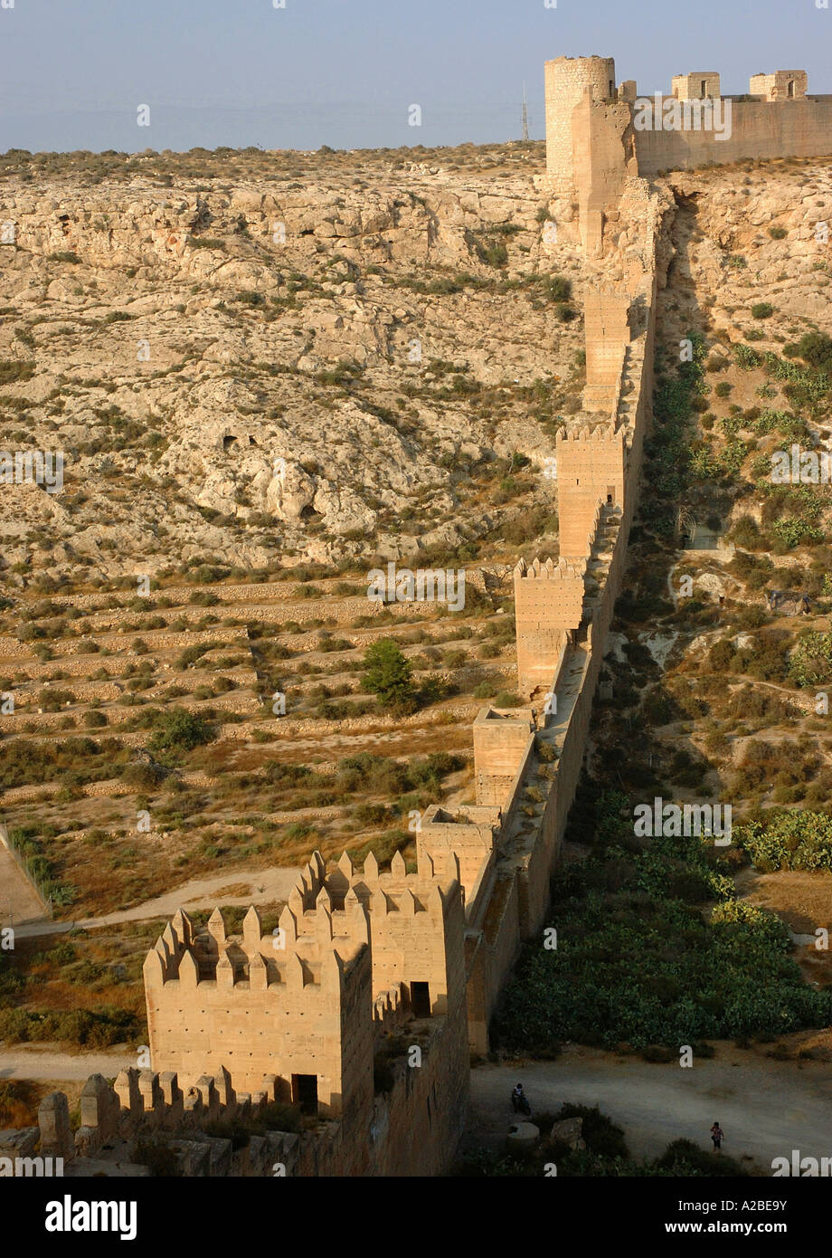 Panoramic View Of The Alcazaba Fortress Walls Almeria Almeria Stock Photo Alamy