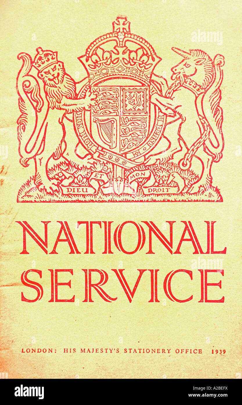 National Service Handbook 1939 EDITORIAL USE ONLY Stock Photo