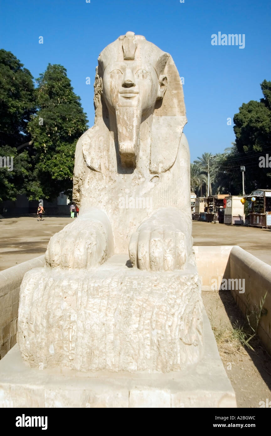 The Alabaster Sphinx, in the ruined ancient city of Memphis near the ...
