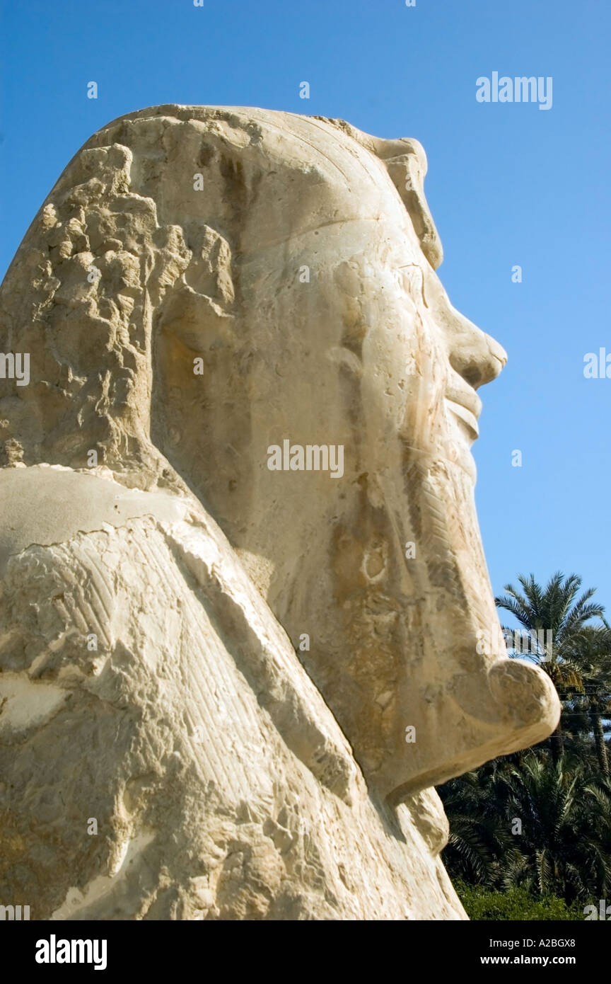The Alabaster Sphinx, in the ruined ancient city of Memphis near the ...
