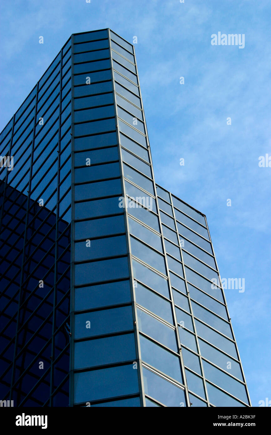 Modern hotel with blue glass curtain walling Stock Photo - Alamy