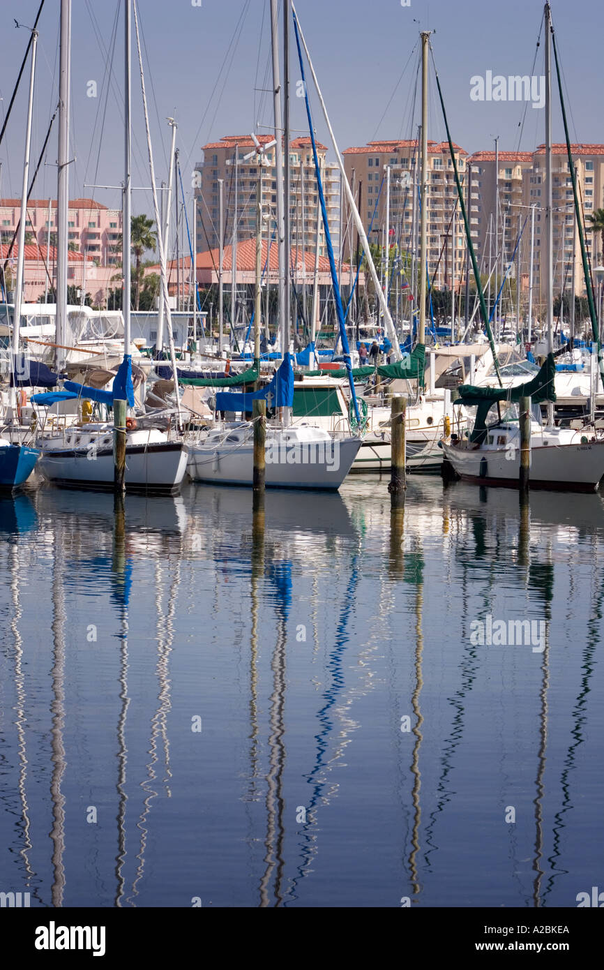 Sailboats and their reflections Stock Photo - Alamy
