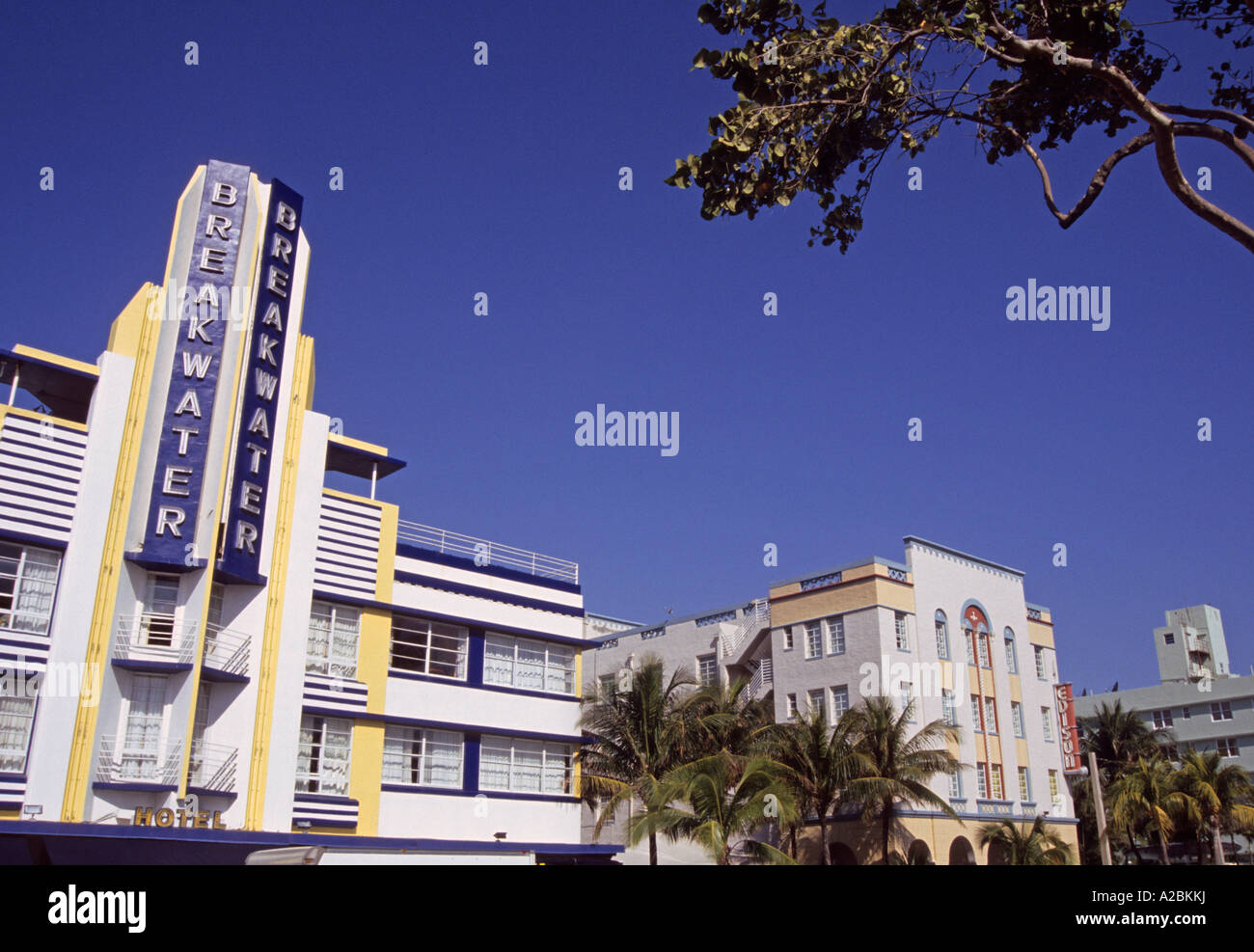Breakwater Hotel in Ocean Drive Art Deco District Miami Beach Florida USA Stock Photo