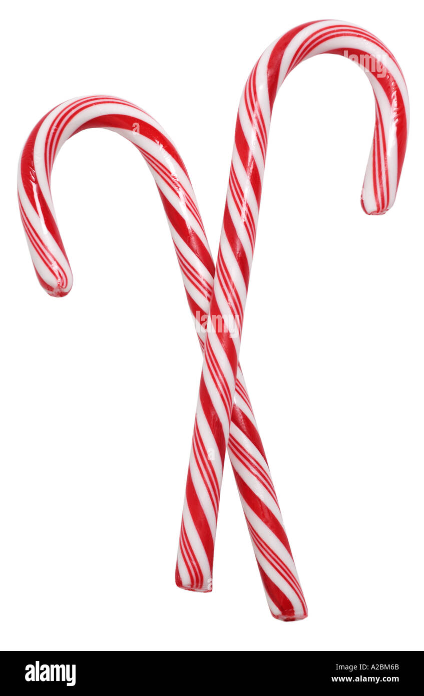 Two Candy Canes Stock Photo Alamy