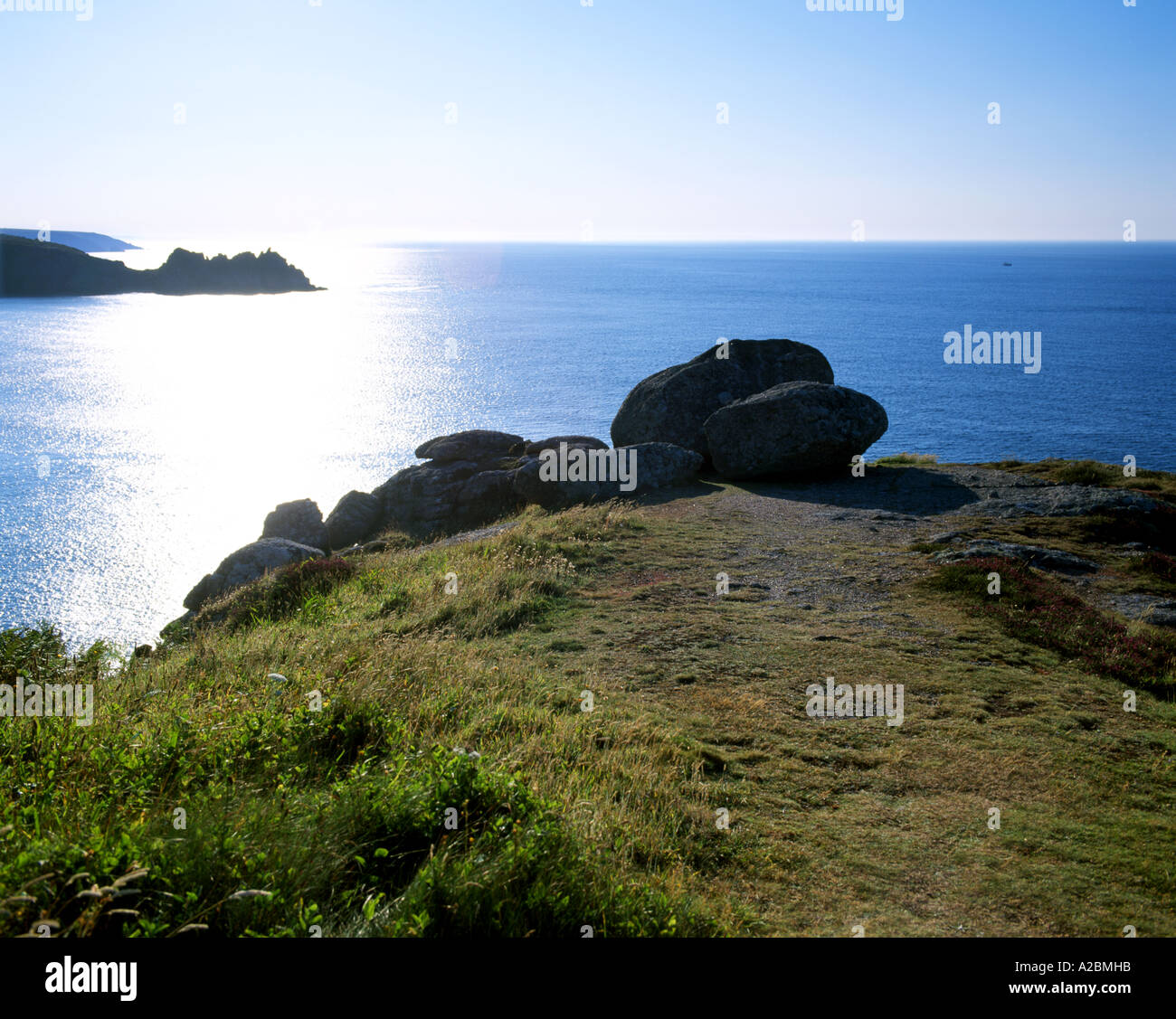 coastal scene near lamorna cove far west of cornwall england Stock