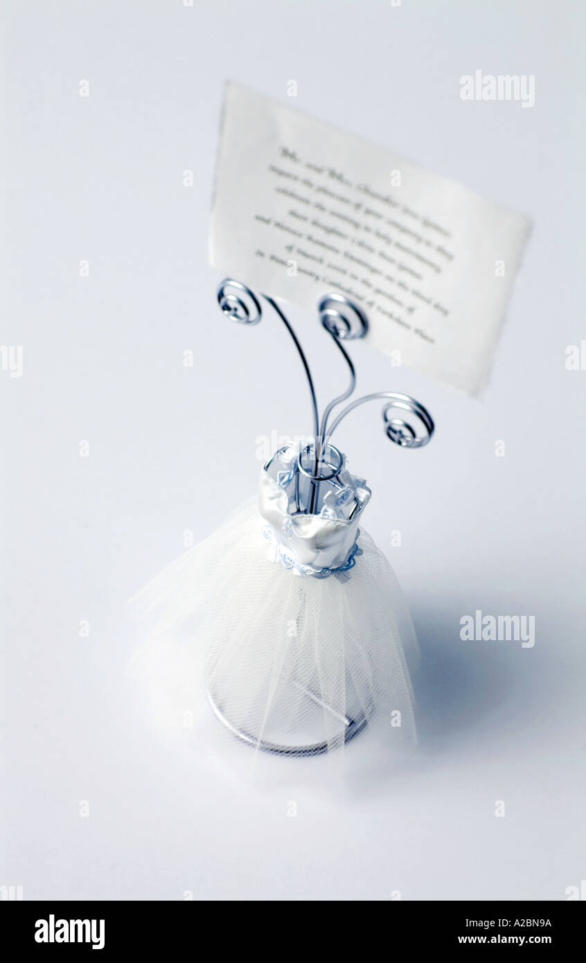 Wedding announcement on stand Stock Photo Alamy