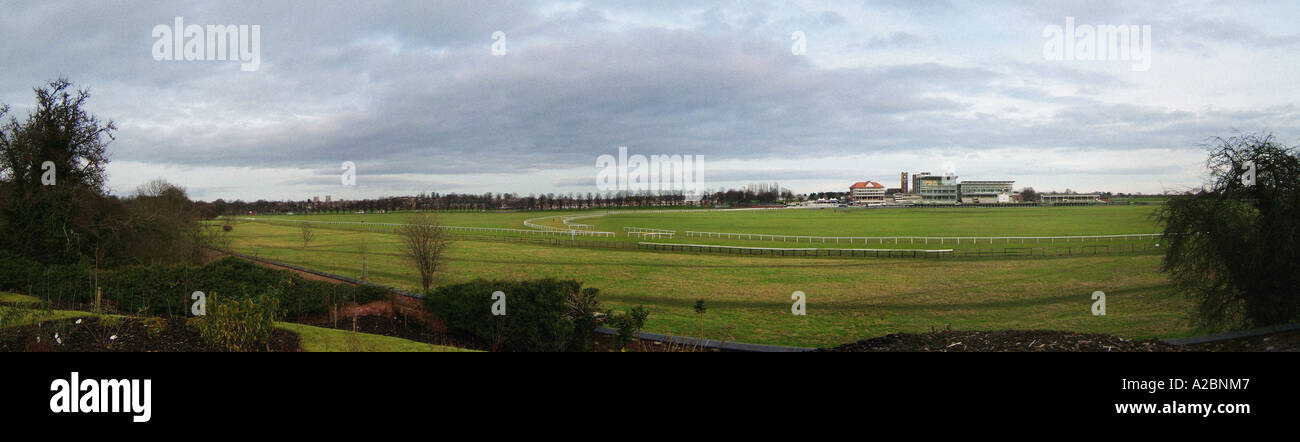 Panoramic view of York Racecourse UK Stock Photo