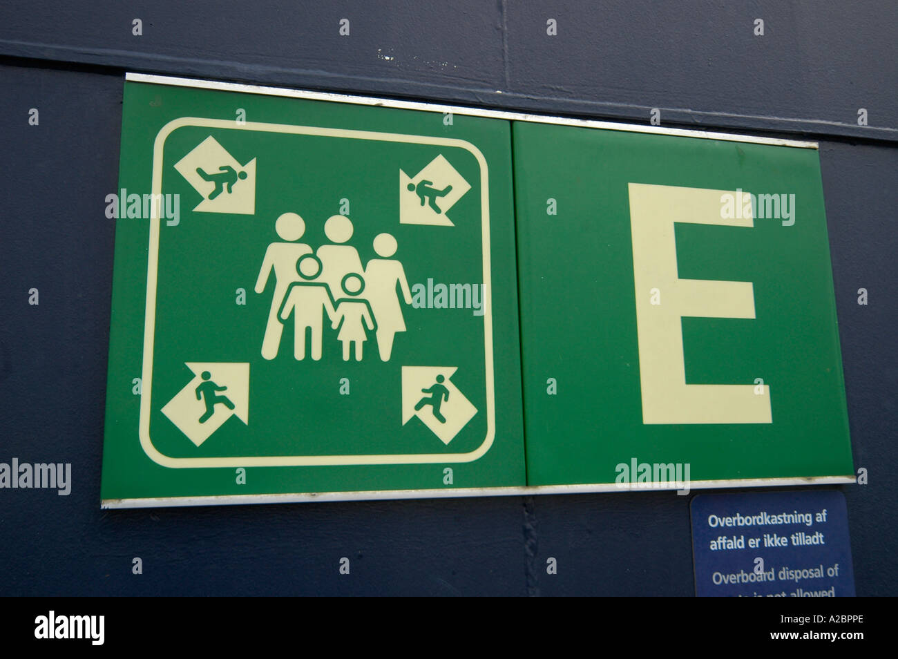meeting place sign on ferry boat. (c) by uli nusko, ch-3012 bern Stock Photo