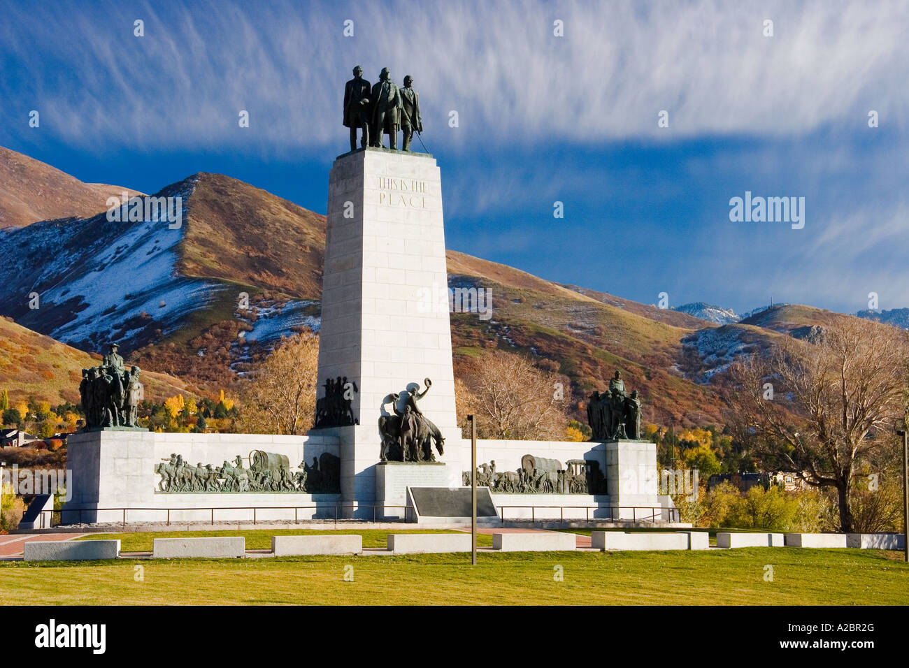 This Is The Place Monument in Salt Lake City Utah USA Stock Photo