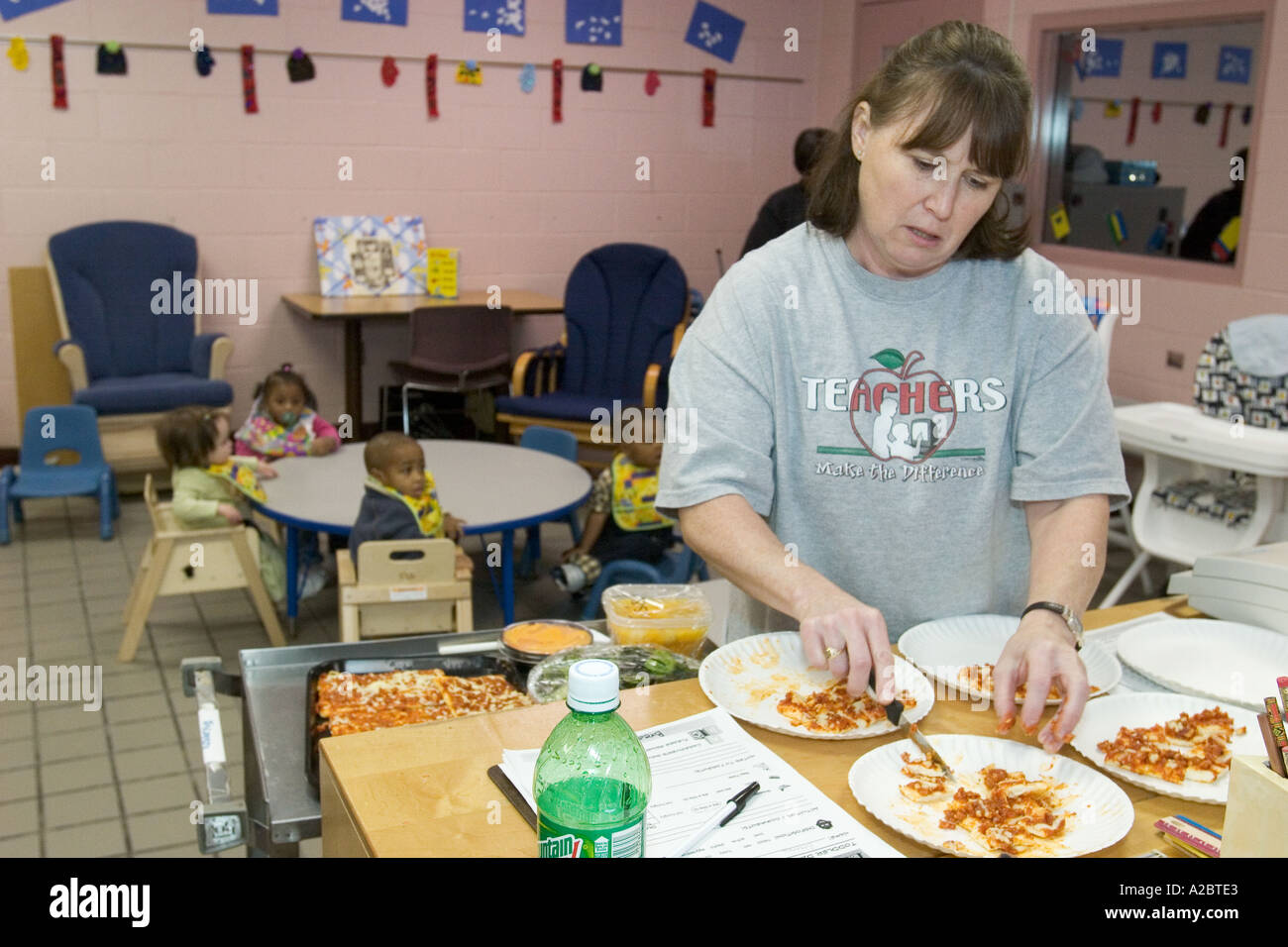 Child Care at United Methodist Community House Stock Photo