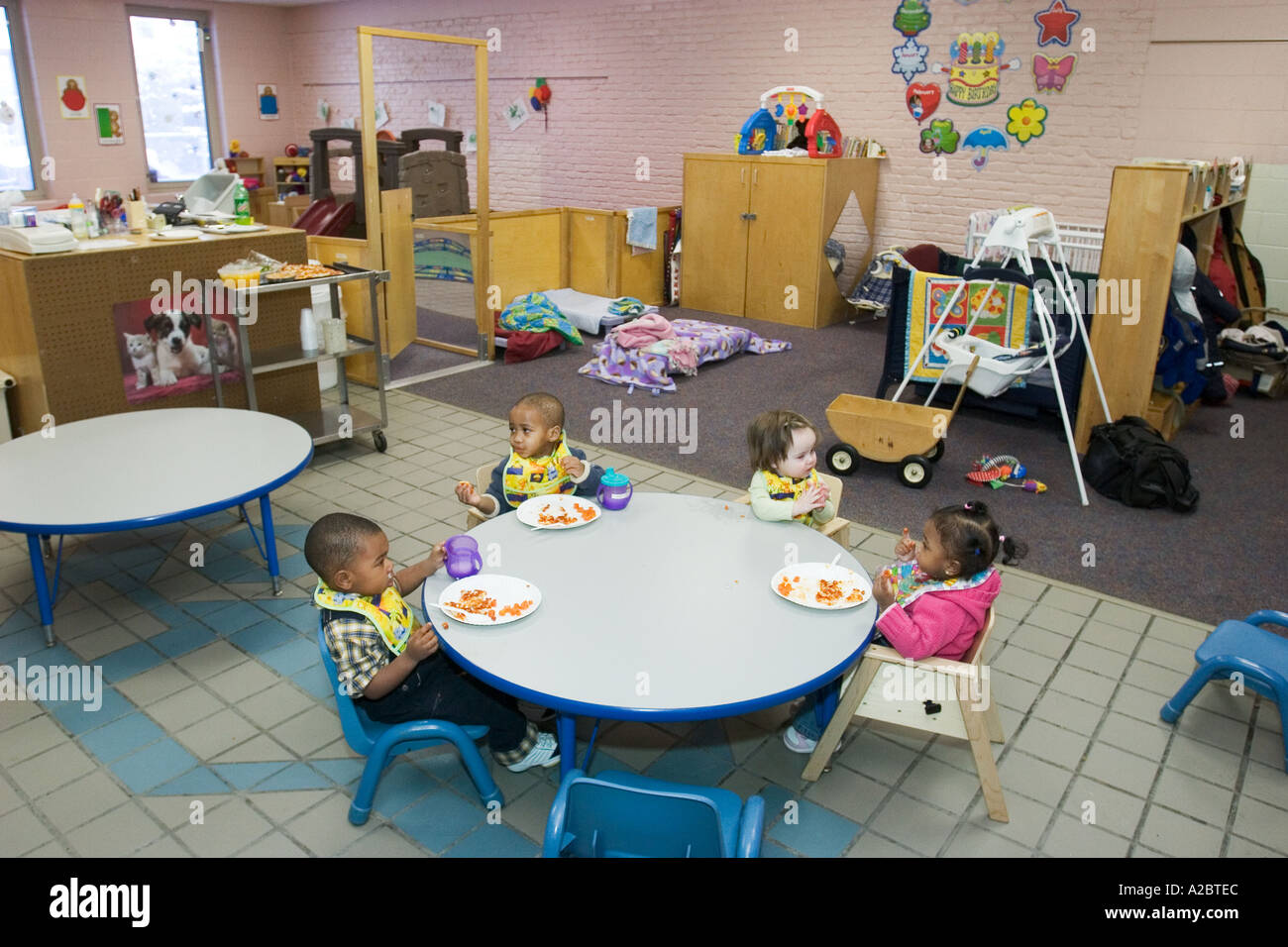 Child Care at United Methodist Community House Stock Photo