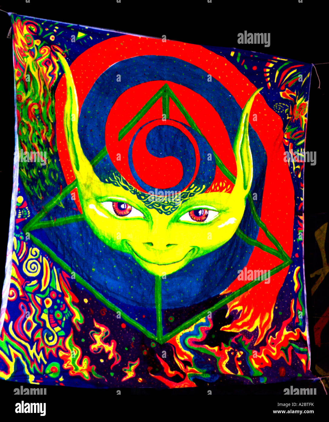 Aciiid banner at Goa rave, India Stock Photo